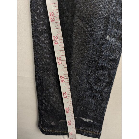 Hudson Jeans Womens 24 Blue Snakeskin Print USA Made Super Skinny Nico Mid Rise - Picture 5 of 11